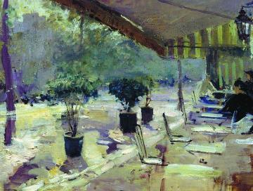 Parisian Cafe Artwork by Constantin Alexeevich Korovin