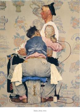 Tattoo Artist Artwork by Norman Rockwell