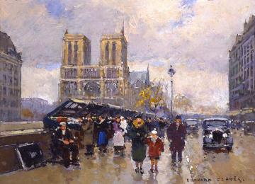 Place St. Michel - Notre Dame Artwork by Edouard Léon Cortes