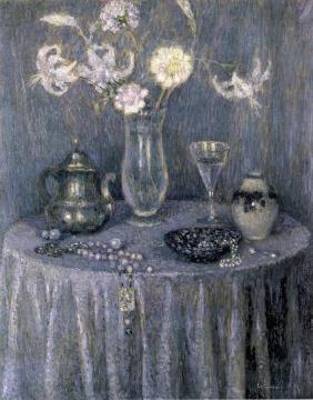 The Table, Grey Harmony Artwork by Henri Le Sidaner