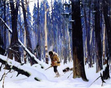 Trapper In The Woods Artwork by Clarence Gagnon