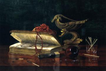 Book Closed over Spectacles Artwork by Claude Raguet Hirst