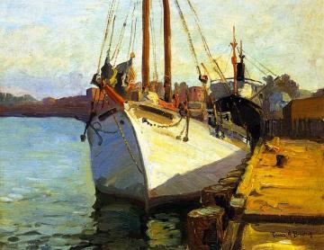 San Pedro Harbor Artwork by Franz Bischoff