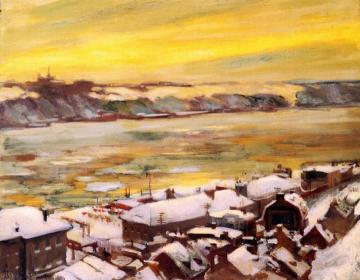 Grey and Gold Artwork by Alson Skinner Clark