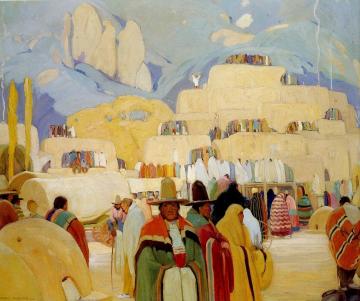 Pueblo Of Taos Artwork by Victor Higgins