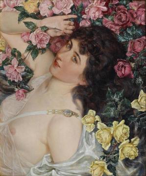Among the Roses Artwork by Talbot Hughes
