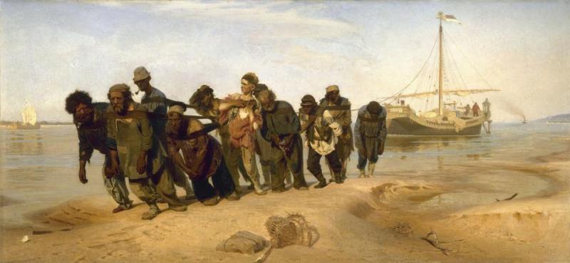 Barge Haulers On The Volga, 1870 Artwork by Ilya Yefimovich Repin