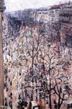 Crowd on the Boulevard in Mid-Lent Artwork by Nicolas Tarkhoff