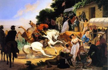 La Plaza De Toros: Sunday Morning In Monterey Artwork by Charles Christian Nahl