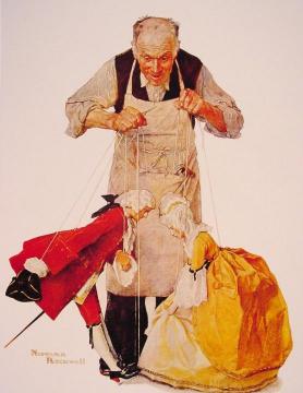 The Puppeteer Artwork by Norman Rockwell