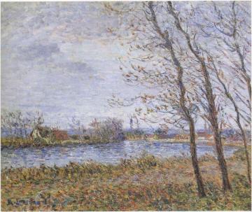 Port Pinche at the turn of the Seine Artwork by Gustave Loiseau