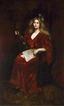 Natalie with Violin Artwork by Alice Pike Barney