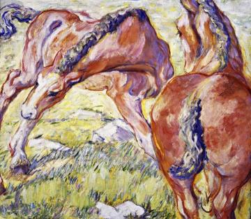 Mare with a Foal Artwork by Franz Marc