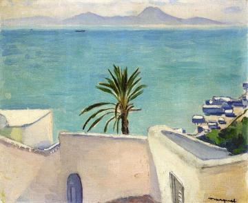 Sidi Bou Said, Palm Tree Artwork by Albert Marquet
