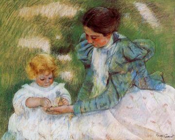 Mother Playing with Her Child Artwork by Mary Cassatt