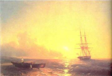 Fishermen on coast of sea Artwork by Ivan Constantinovich Aivazovsky