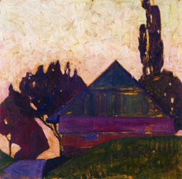 House Between Trees I Artwork by Egon Schiele