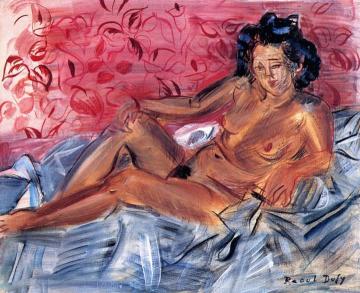 Nude on a Pink Background Artwork by Raoul Dufy