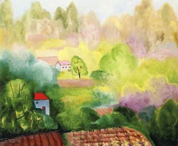 Landscape of Saint-Tropez Artwork by Moise Kisling