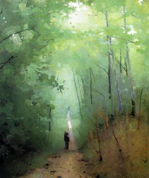 Landscape At Fontainebleau Forest Artwork by Abbott Handerson Thayer