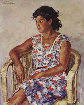 Portrait of a Spanish Girl Artwork by Pyotr Konchalovsky
