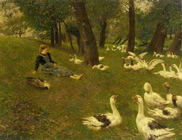 The Goose Girl Artwork by Adolf Lins