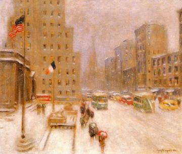 Fifth Avenue in the Snow Artwork by Guy Wiggins
