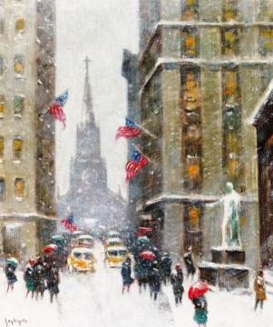 Wall Street Winter Artwork by Guy Wiggins