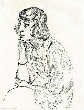Decorative Figure in Three-Quarters Profile Artwork by Henri Matisse
