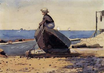Waiting for Dad Artwork by Winslow Homer