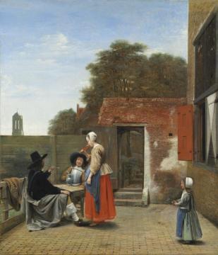 A Dutch Courtyard Artwork by Pieter de Hooch
