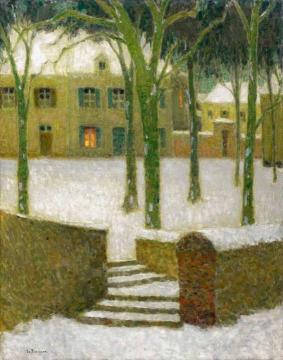 The Square, Nemours Artwork by Henri Le Sidaner