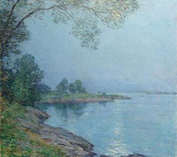 Moonlight, Kittery Maine Artwork by Willard Leroy Metcalf