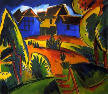 Village Square Artwork by Karl Schmidt Rottluff