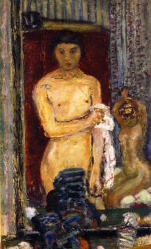 Nude Reflected in a Mirror Artwork by Pierre Bonnard