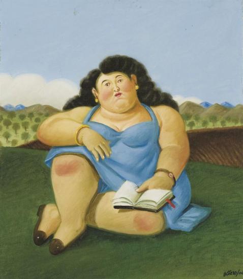 La Lectora Artwork by Fernando Botero