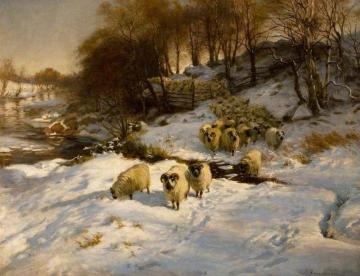 Sheep in the Snow Artwork by Joseph Farquharson