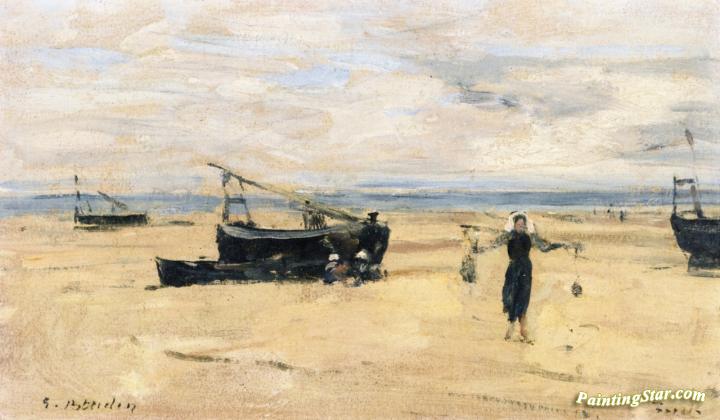 Berck, Empty Beach Artwork by Eugène-Louis Boudin