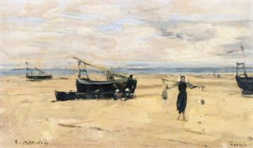 Berck, Empty Beach Artwork by Eugène-Louis Boudin