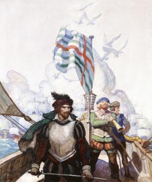 Legend Of The Expedition To Spain Artwork by Newell Convers (N.C.) Wyeth