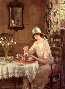 Afternoon Tea Artwork by William Henry Margetson