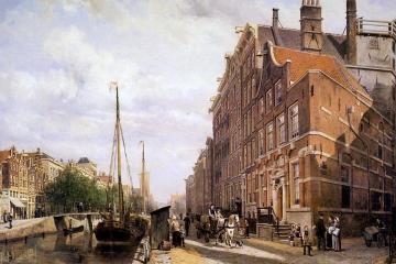 Voorburgwal in Amsterdam Artwork by Cornelius Springer
