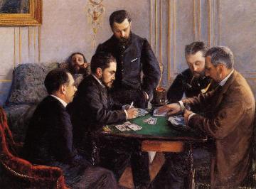 Game of Bezique Artwork by Gustave Caillebotte