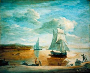 Coastal Scene With Sailing And Rowing Boats And Figures On The Shore Artwork by Thomas Gainsborough