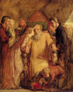 Lear And Cordelia Artwork by Sir John Everett Millais