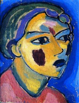 Mystical Head: Poetess Artwork by Alexej Jawlensky