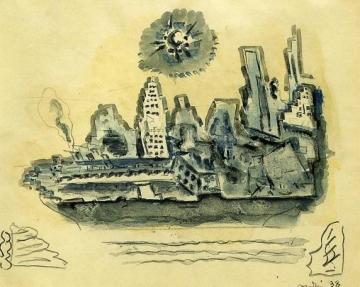 New York Skyline Artwork by John Marin