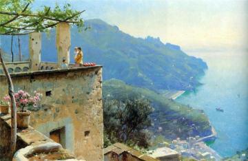 The Ravello Coastline Artwork by Peder Mork Monsted