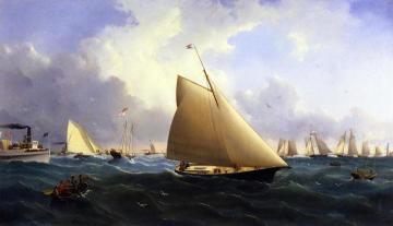 New York Yacht Club Regatta off New Bedford Artwork by William Bradford