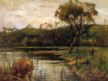 The River Bank Artwork by Emil Carlsen